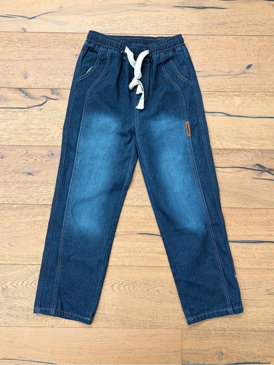 Other - Kids Dark Blue Denim Jogger Pants with Drawstring